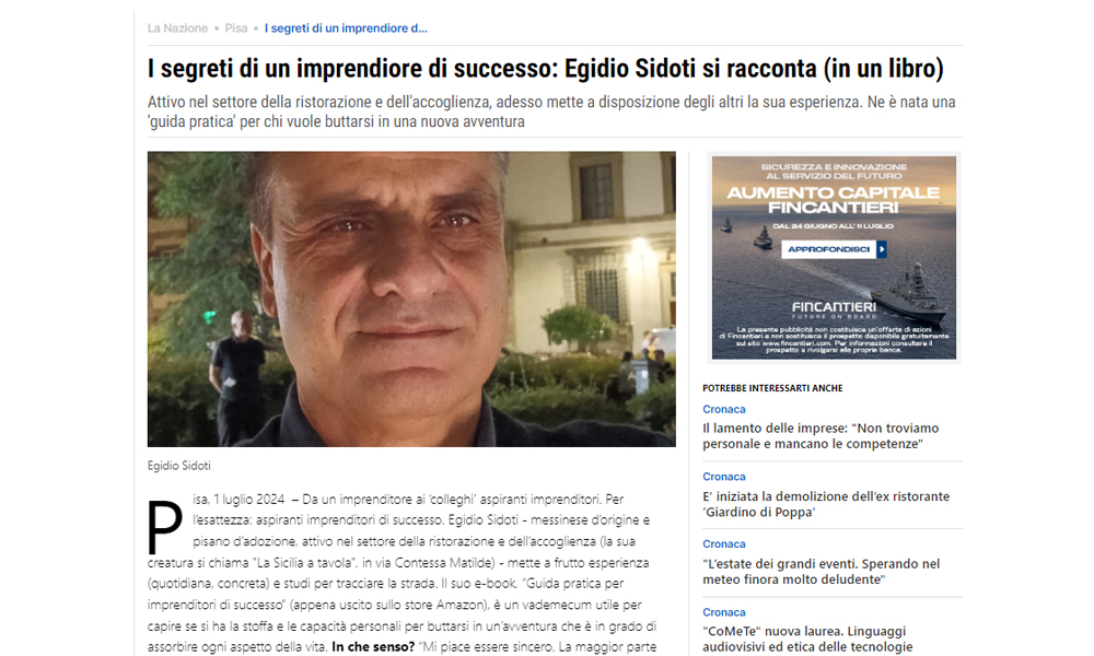 Egidio Sidoti il nuovo libro diventare imprenditori di successo 